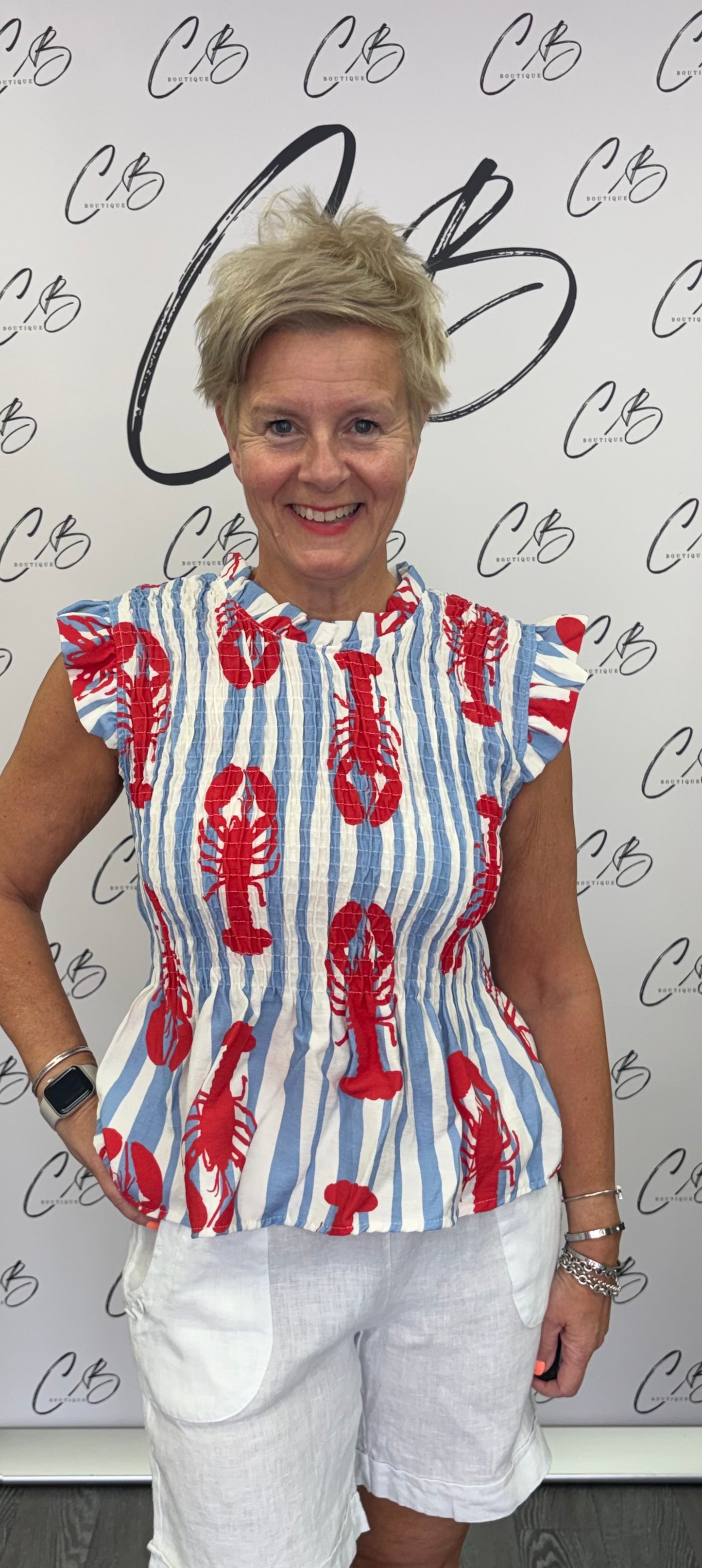 Grace smocked top Lobster