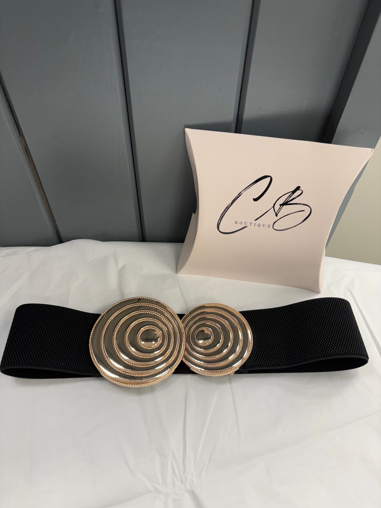 Black Belt with large Gold Buckle