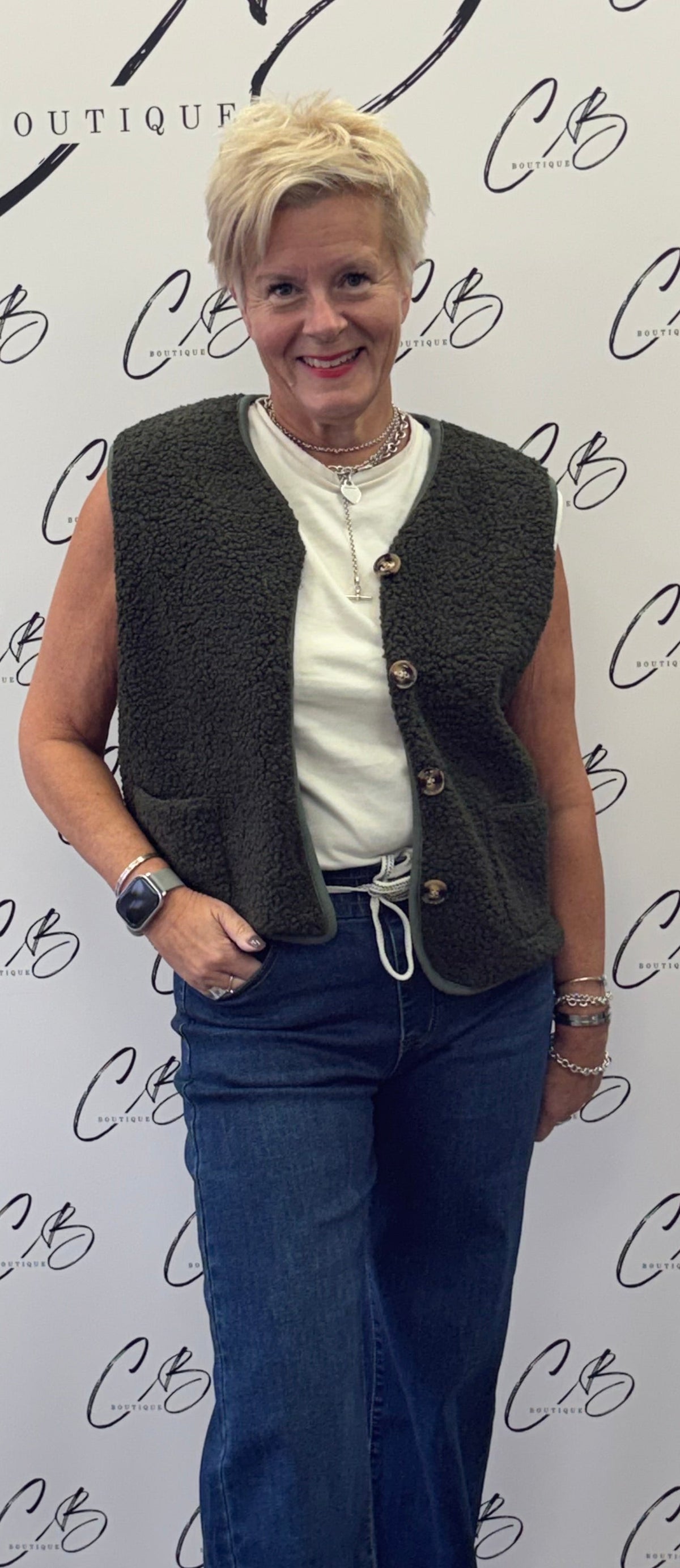 Khaki Teddy Bear Gilet