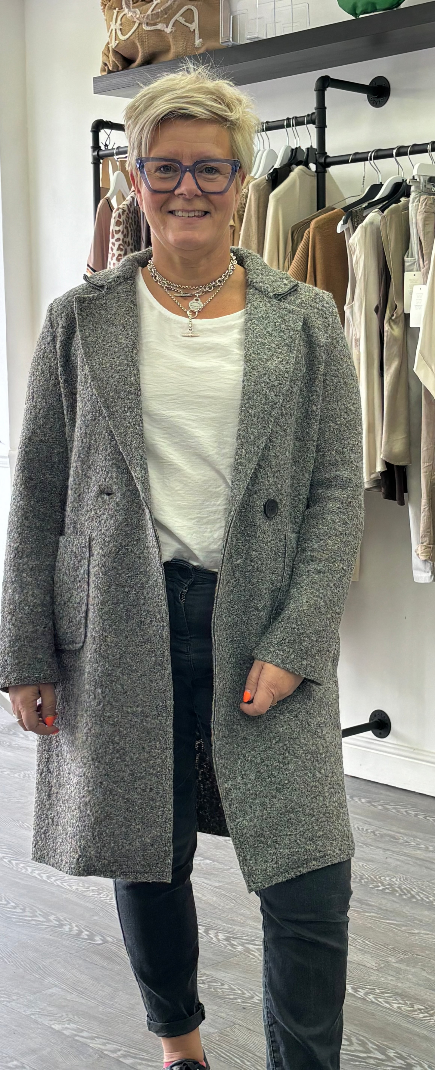 Grey Marble Jardigan with buttons