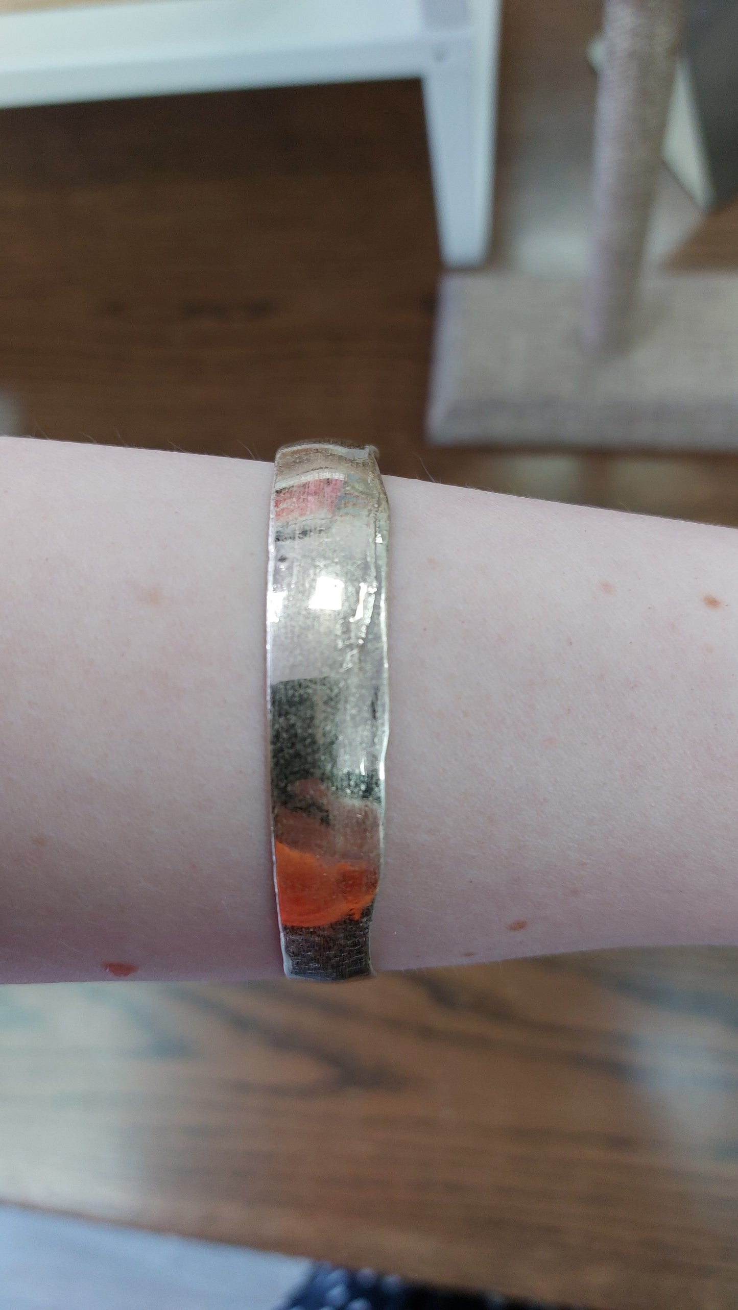 Simple Silver Burnished Bangle