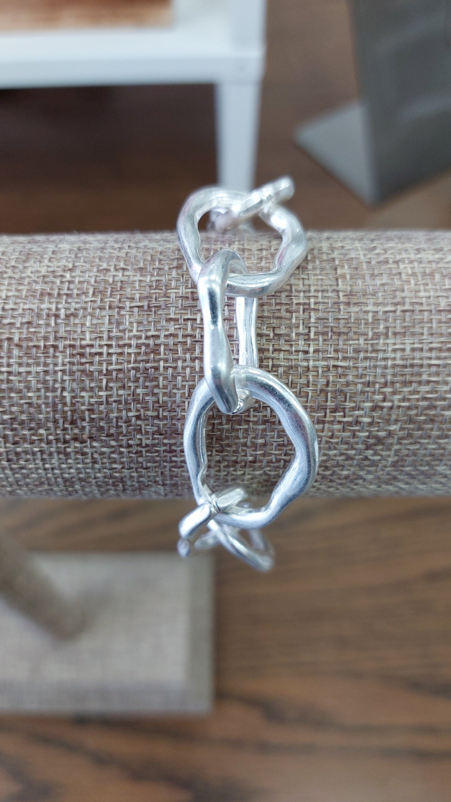 Mis-Shapen Silver Chain Link Bracelet