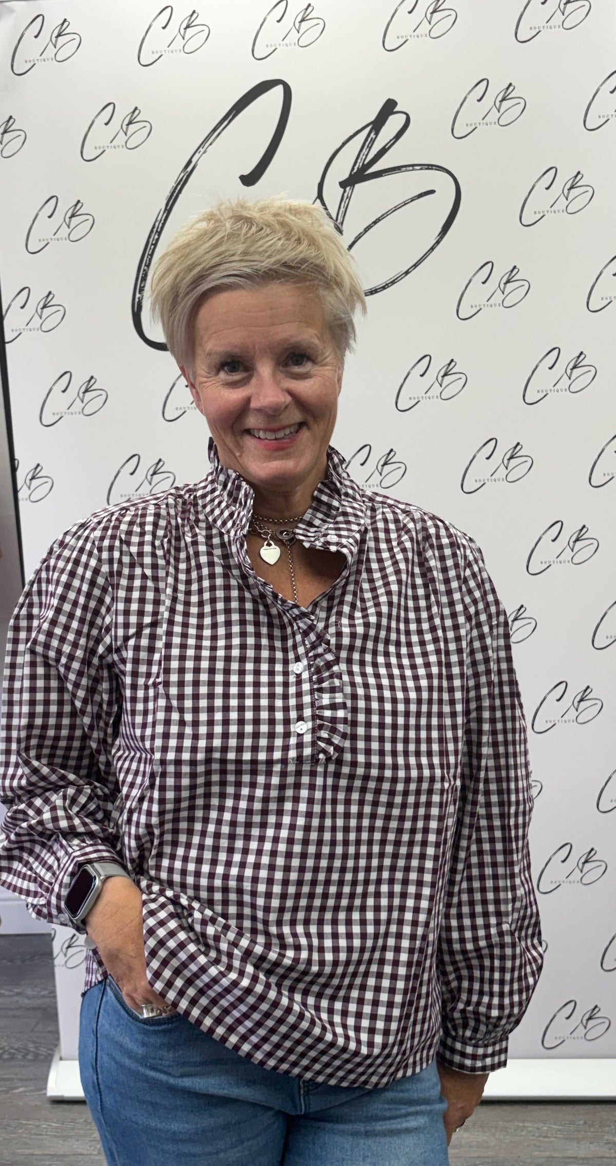 Luella Braemar Plum Gingham Blouse