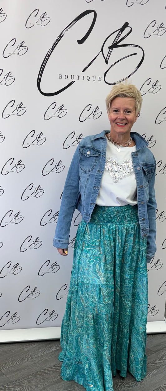 Jade Satin maxi skirt