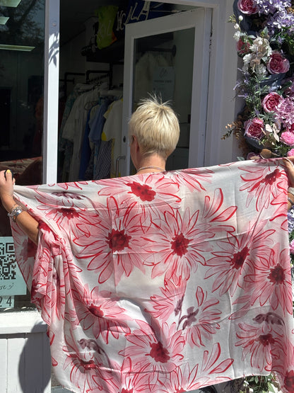 Pink flowery Scarf