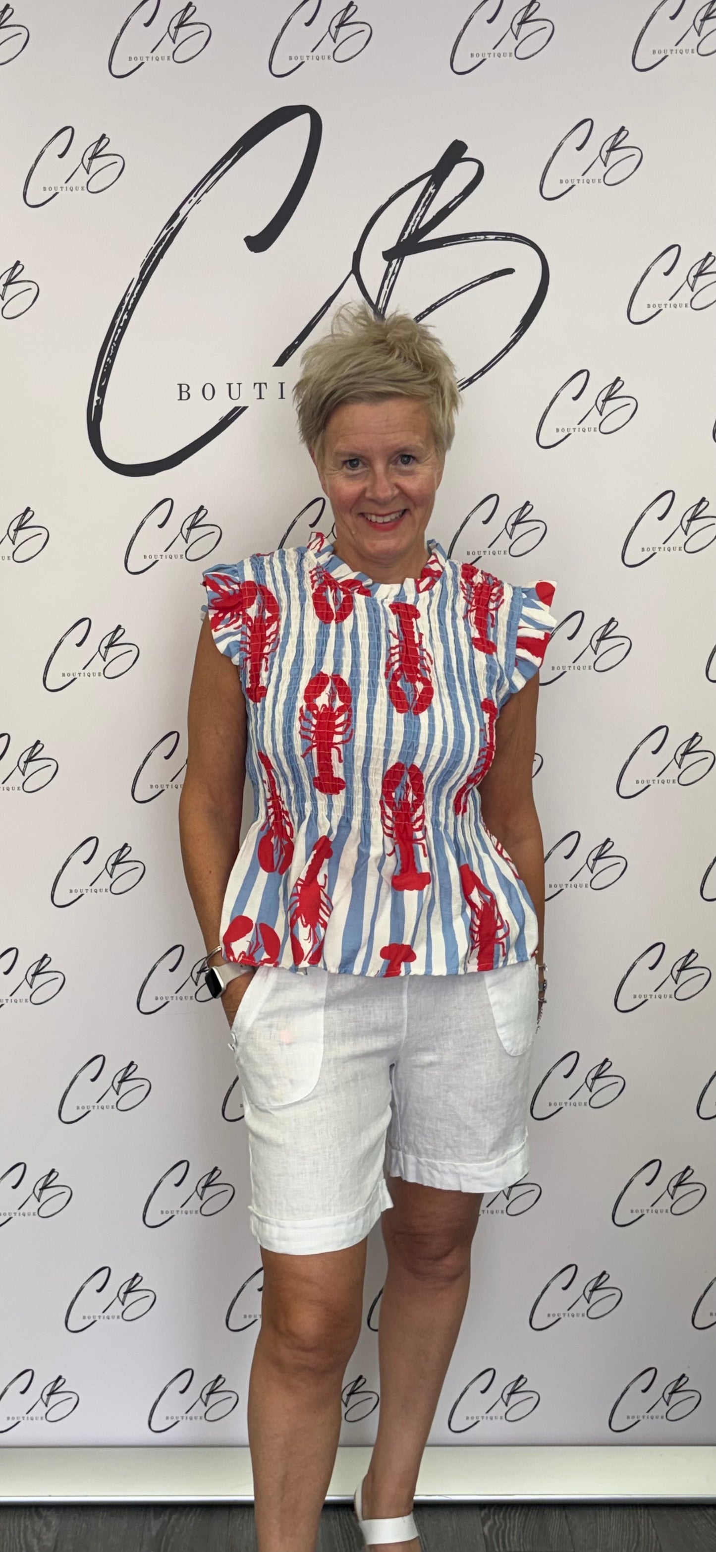 Grace smocked top Lobster