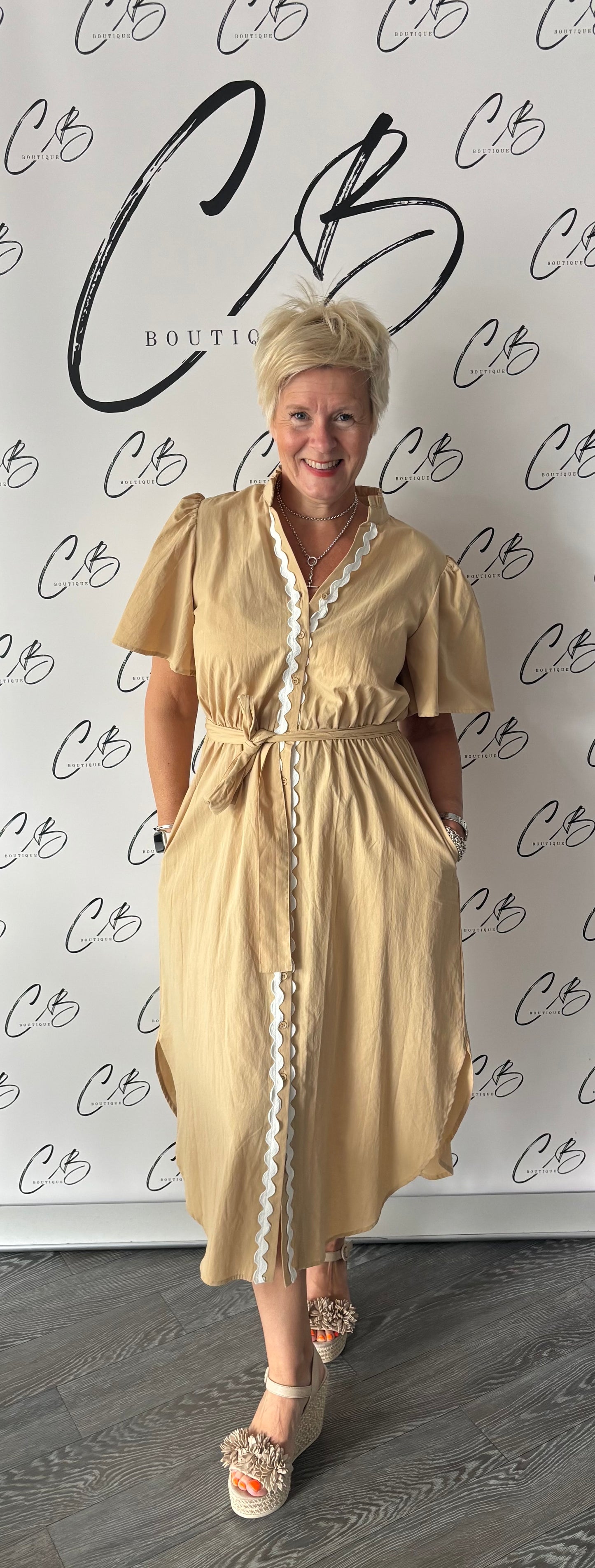 Ric Rac Immie Dress (Beige)