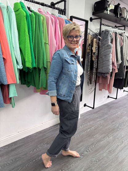 Dark Grey D Style Magic Trousers - women's trousers