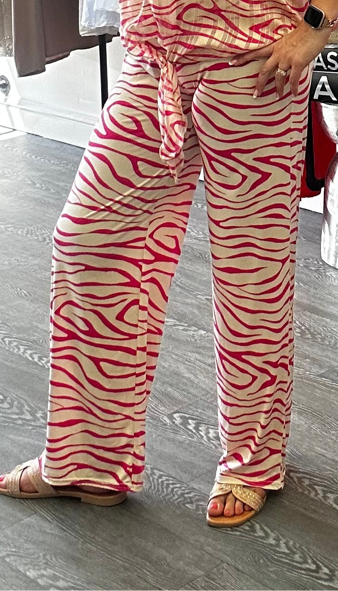 Animal Print trousers- Pink and Gold