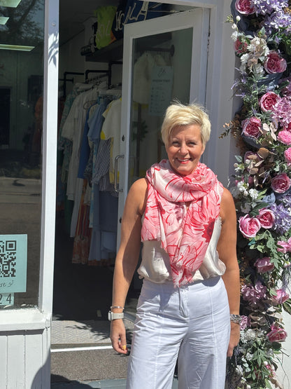 Pink flowery Scarf