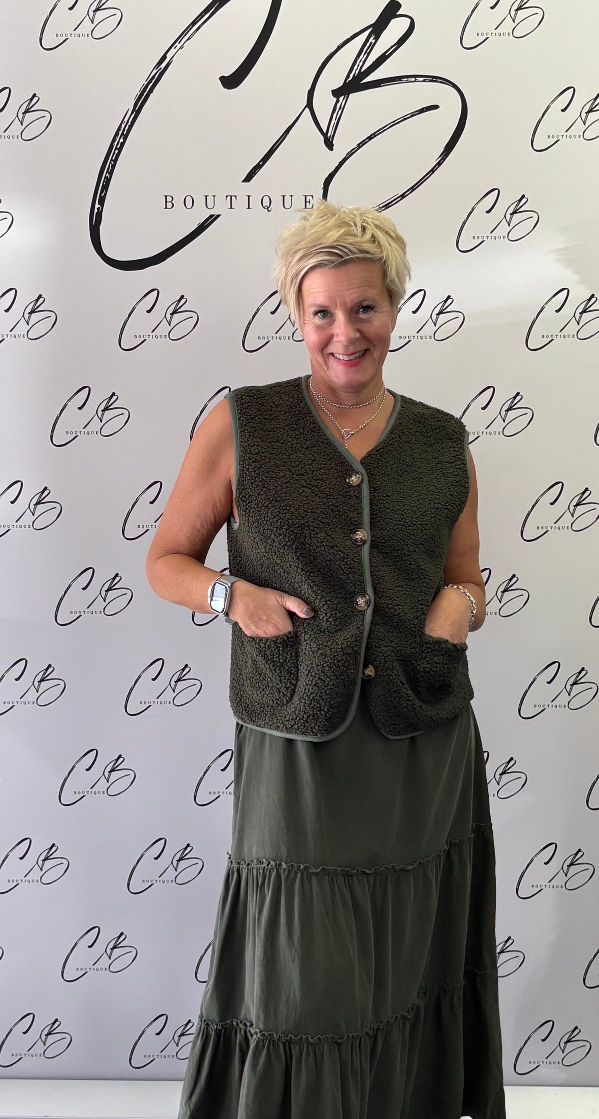 Khaki cord skirt