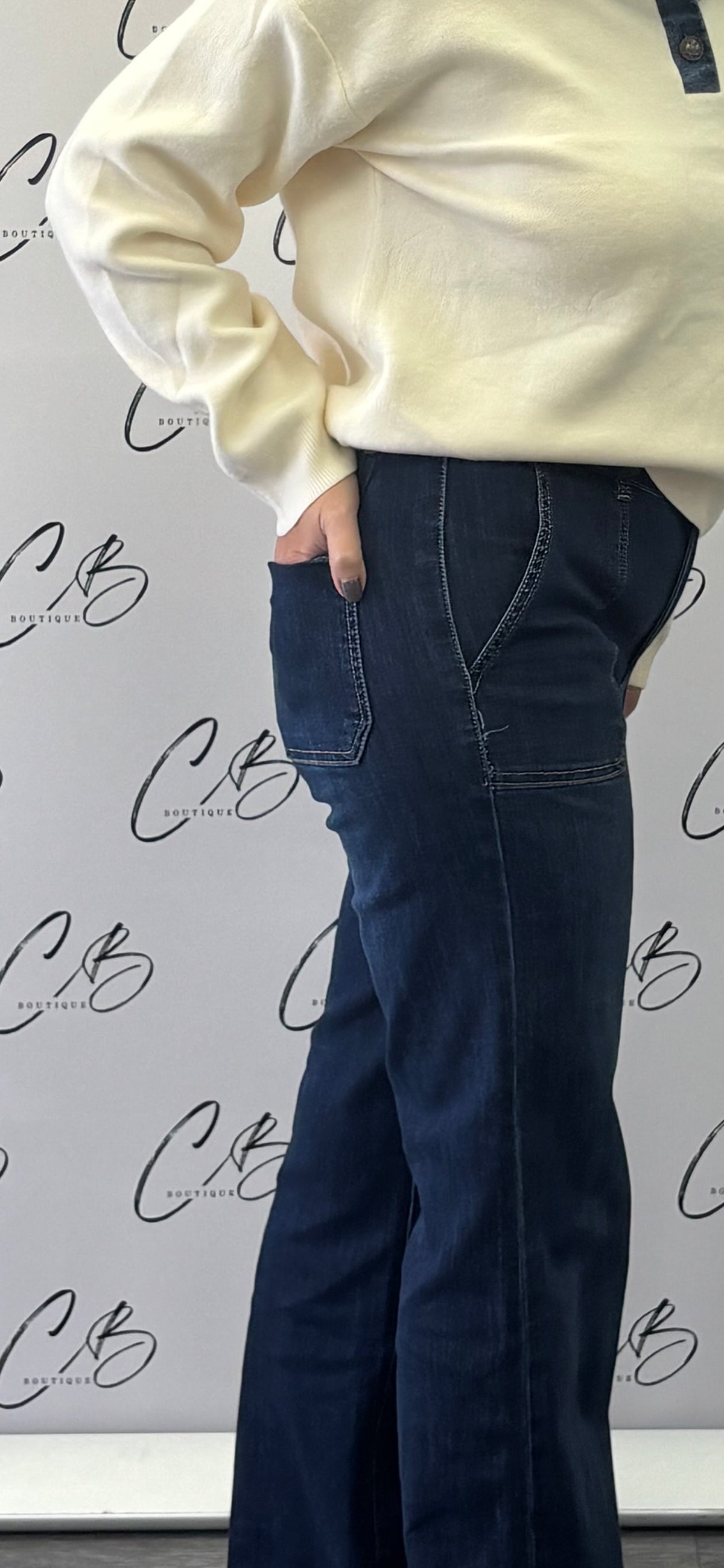 Toxik Wide Leg Dark Denim Jeans