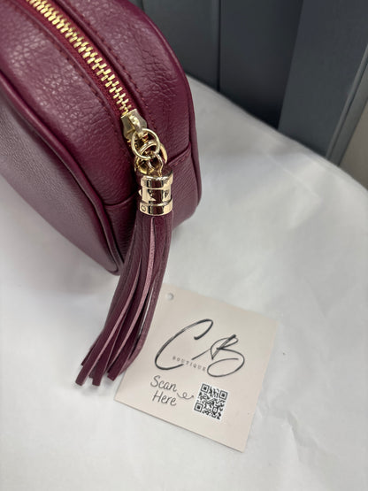 Wine Leather hand Bag