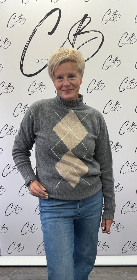 Luella Cashmere Blend Diamond Grey Jumper