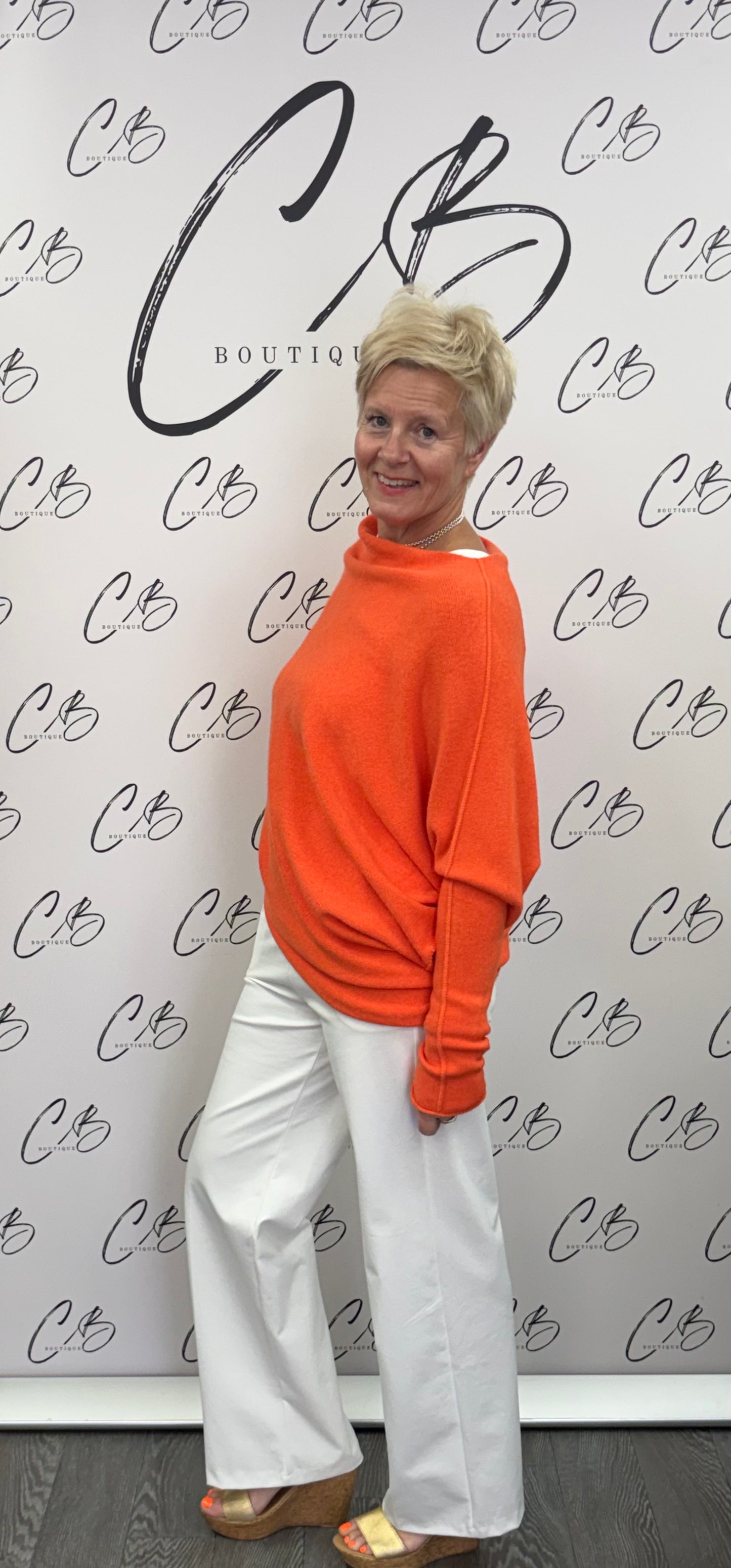 Orange Deck Asymmetric Soft Knit