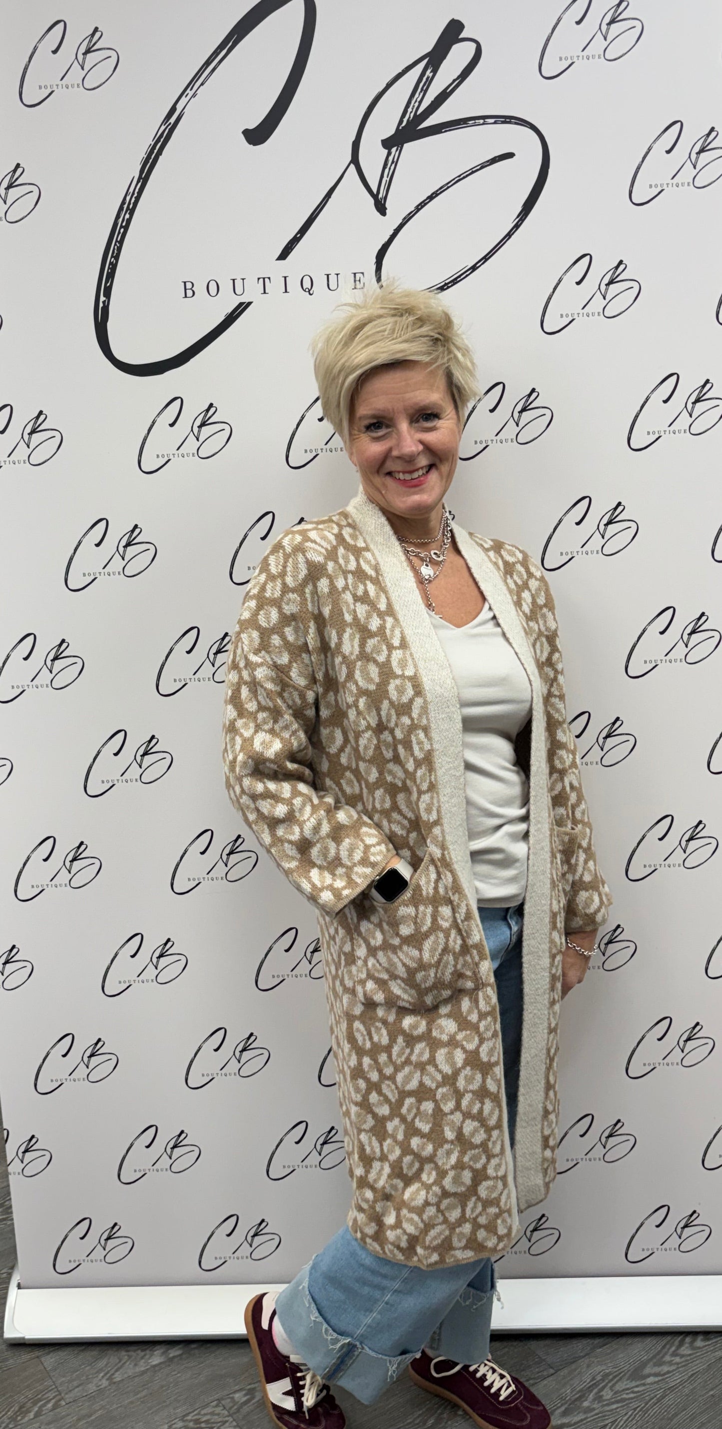 Camel Animal Print cardigan