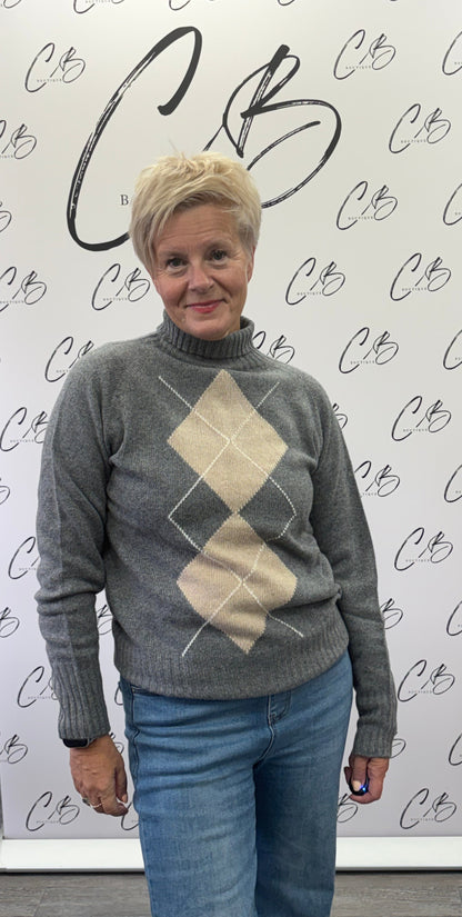 Luella Cashmere Blend Diamond Grey Jumper