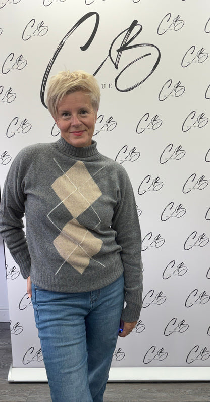 Luella Cashmere Blend Diamond Grey Jumper