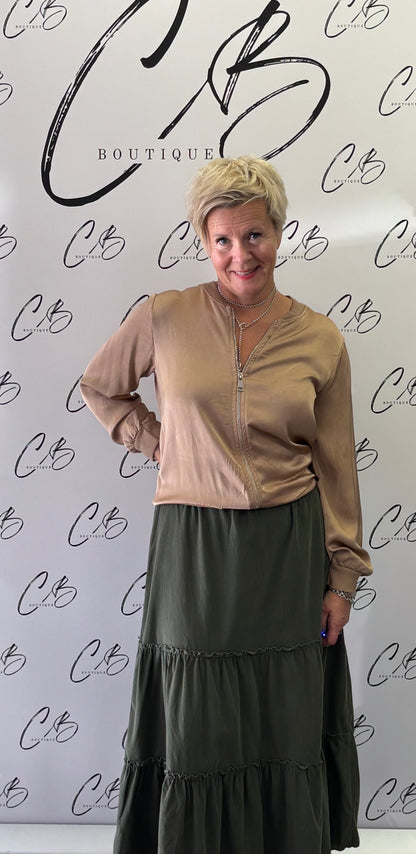 Khaki cord skirt