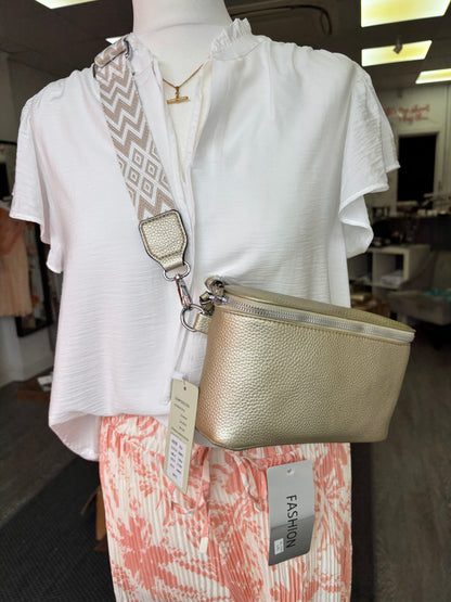 Pale Gold Box Sling Bag