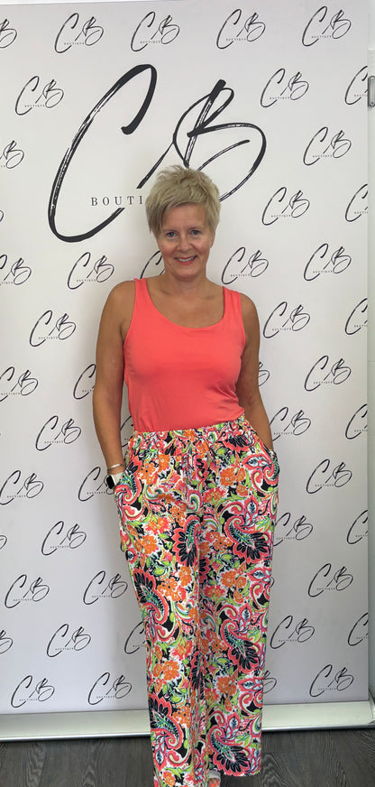 Black print - Wide Leg Trousers