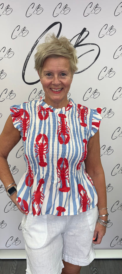 Grace smocked top Lobster