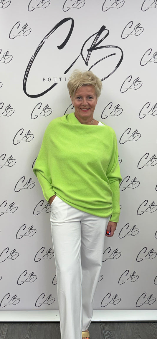 Lime Green Deck Asymmetric Soft Knit