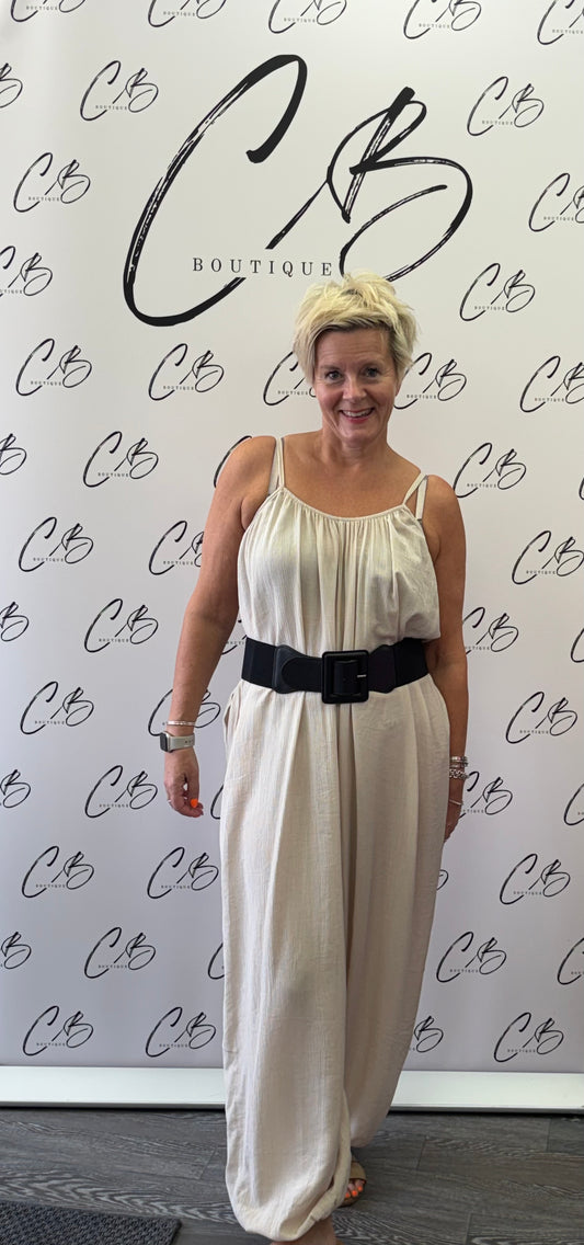 Trudi Jumpsuit (Beige)