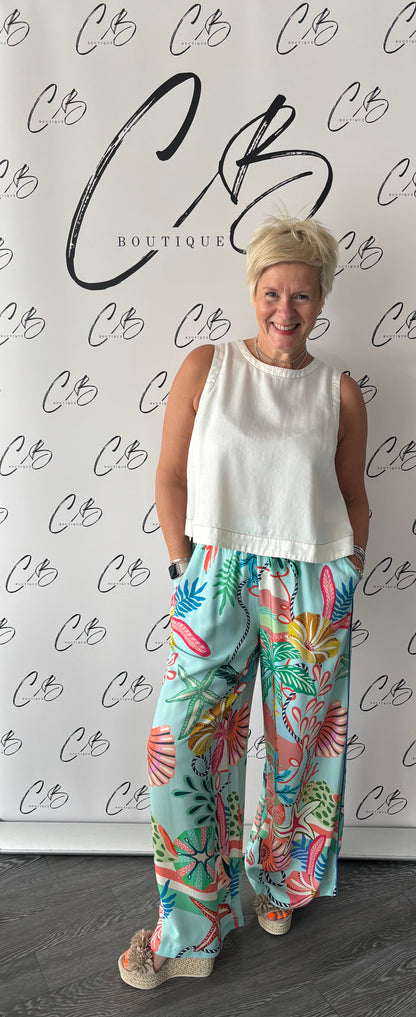 Rio Reef Wide Leg Pant (Rio Reef Print)
