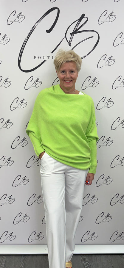 Lime Green Deck Asymmetric Soft Knit