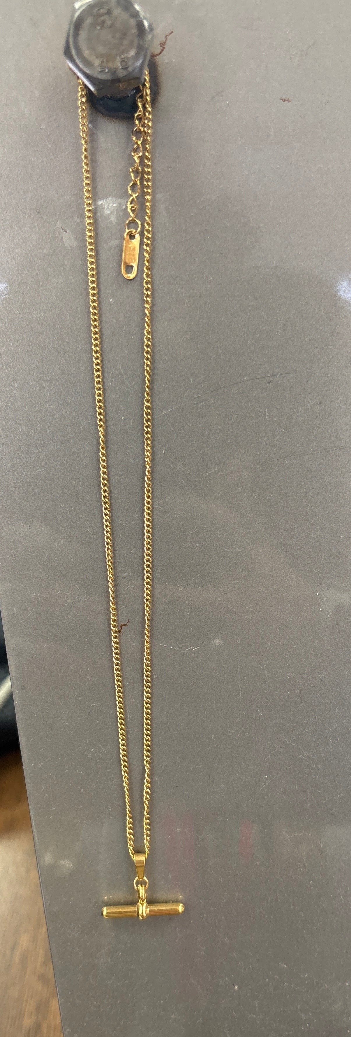 Gold T Bar necklace