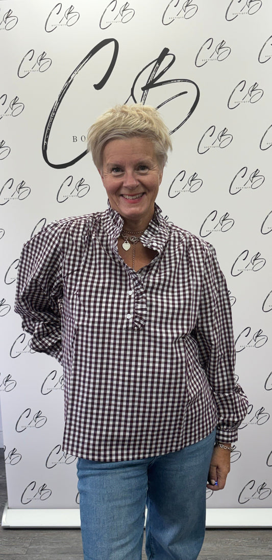 Luella Braemar Plum Gingham Blouse