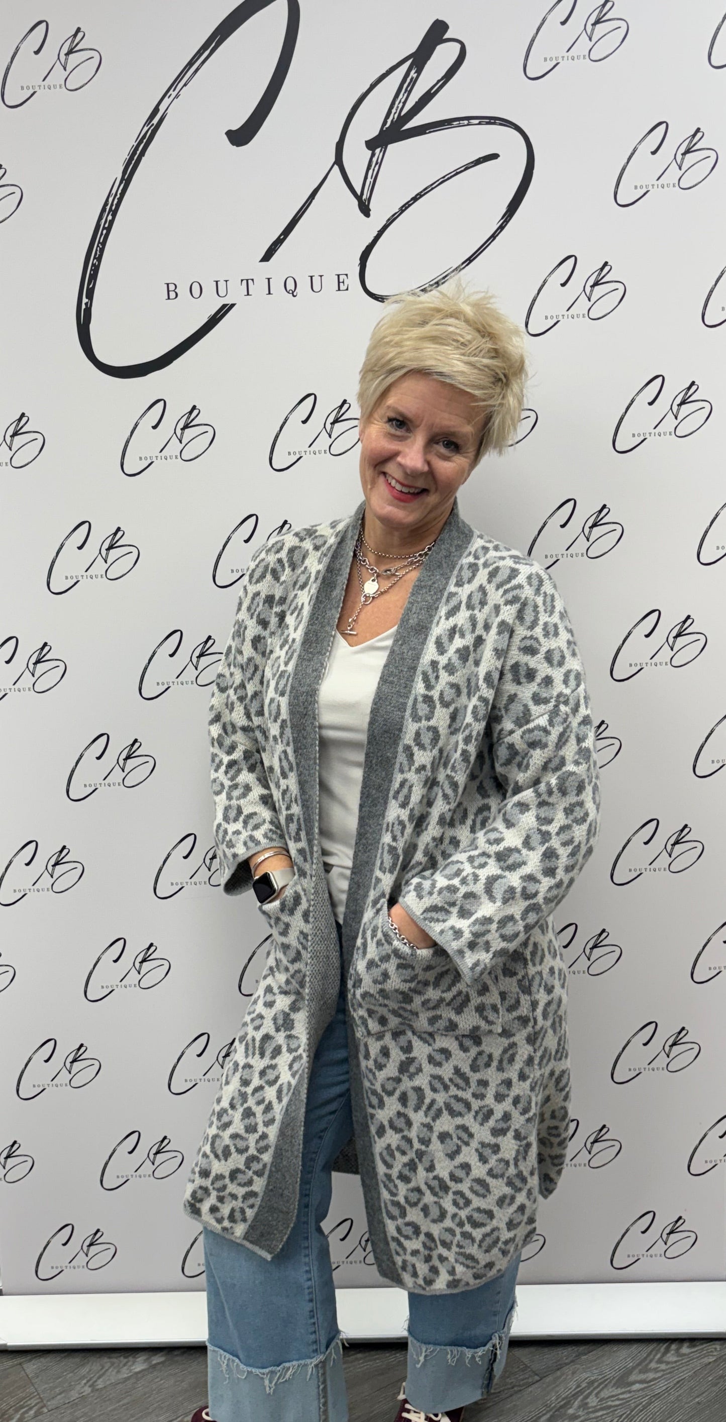 Grey Animal Print cardigan