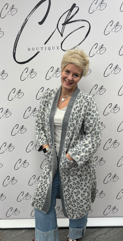 Grey Animal Print cardigan