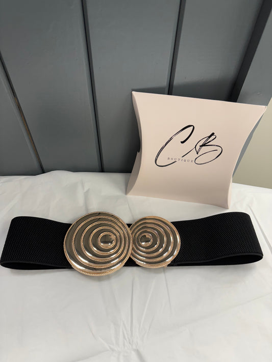 Black Belt with large Gold Buckle