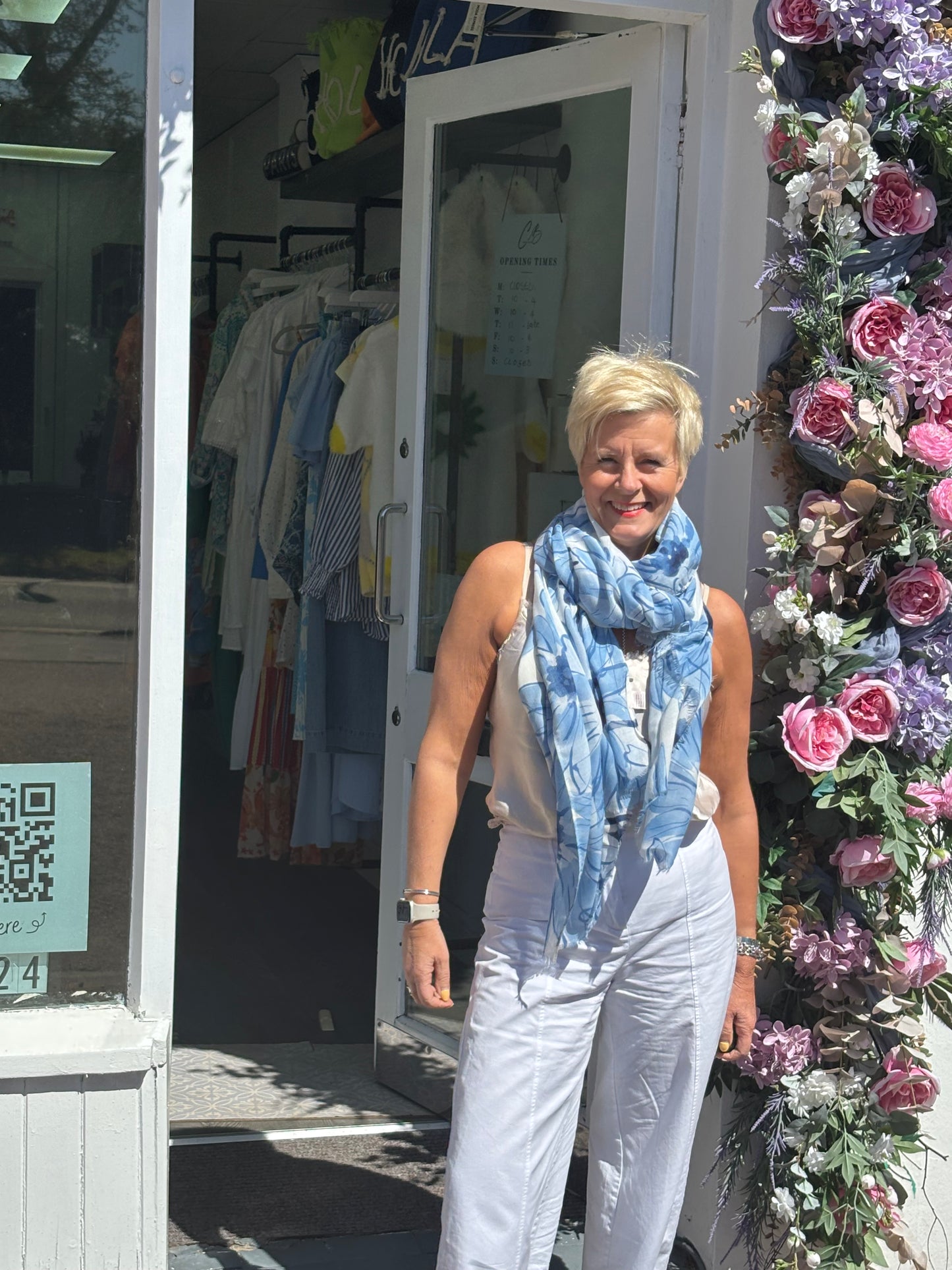 Blue flowery Scarf