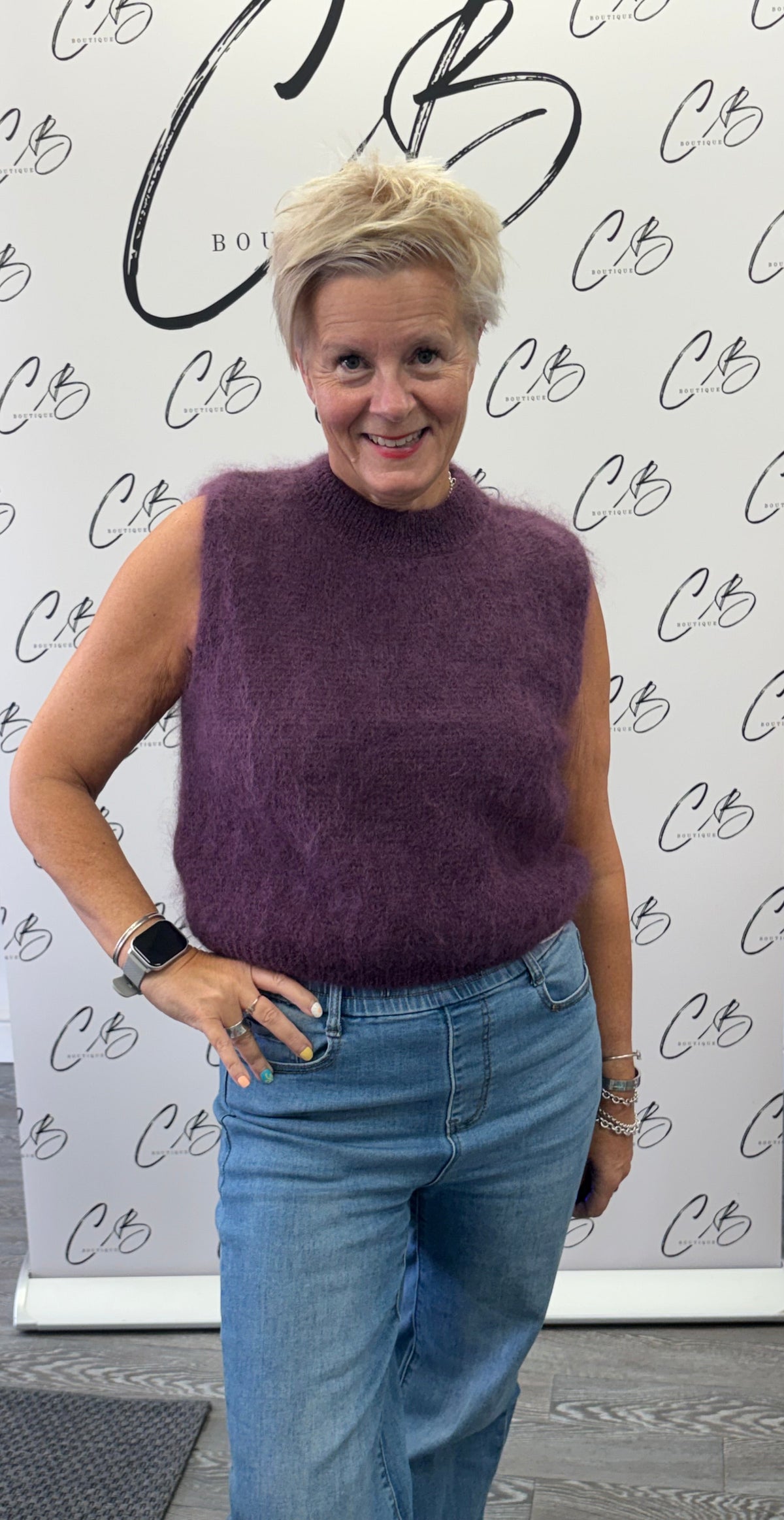 Luella Melrose Mohair Plum Tank Top