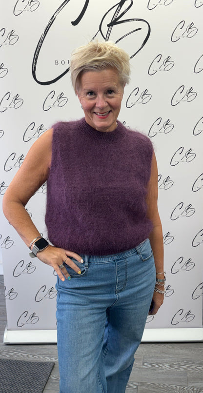 Luella Melrose Mohair Plum Tank Top
