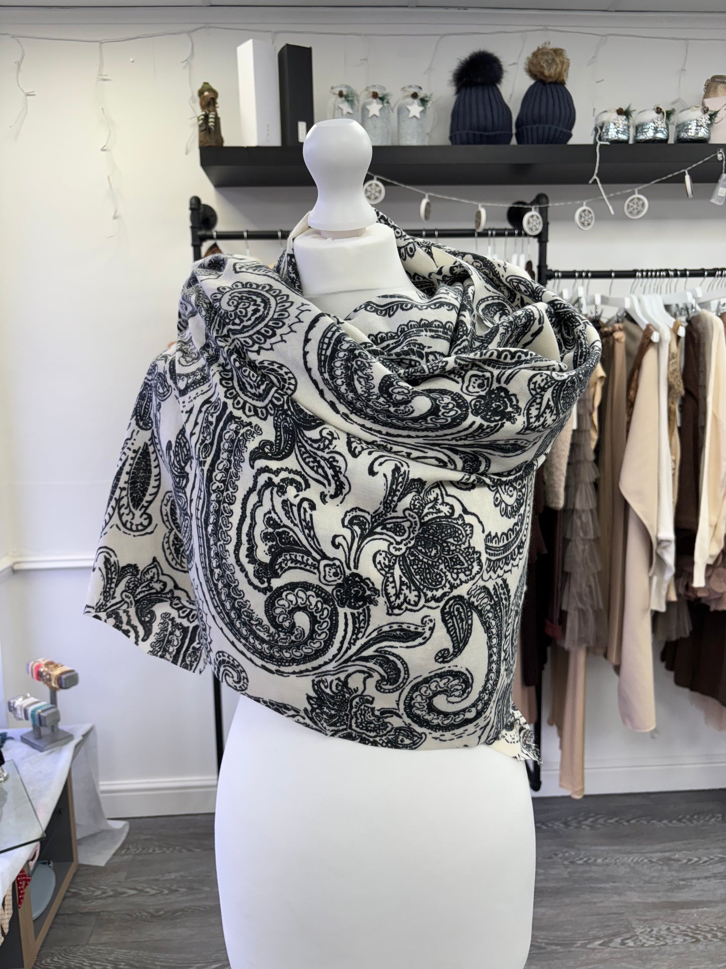 Black paisley Scarf