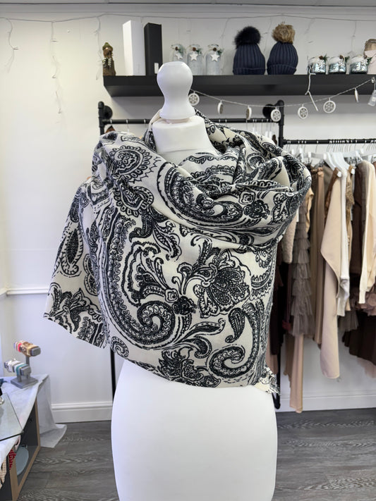 Black paisley Scarf