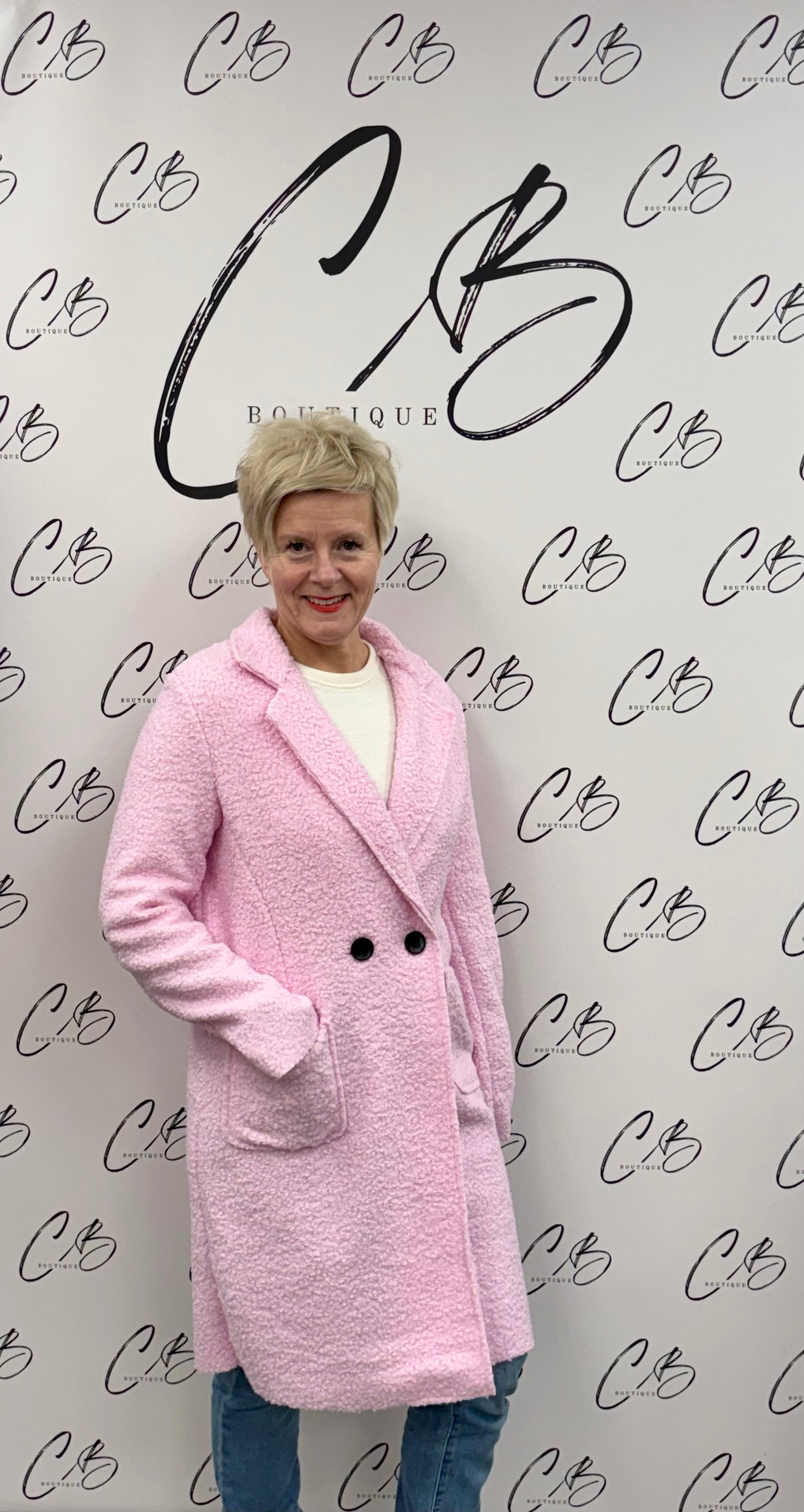 Pale Pink Jardigan with buttons