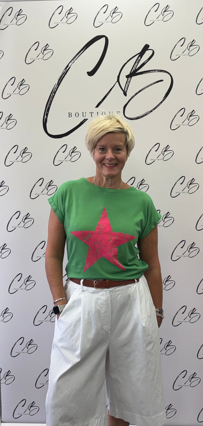 Green Large star t shirt