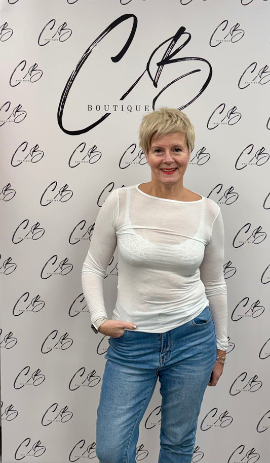 Carrie Cashmere white Long Sleeve TShirt