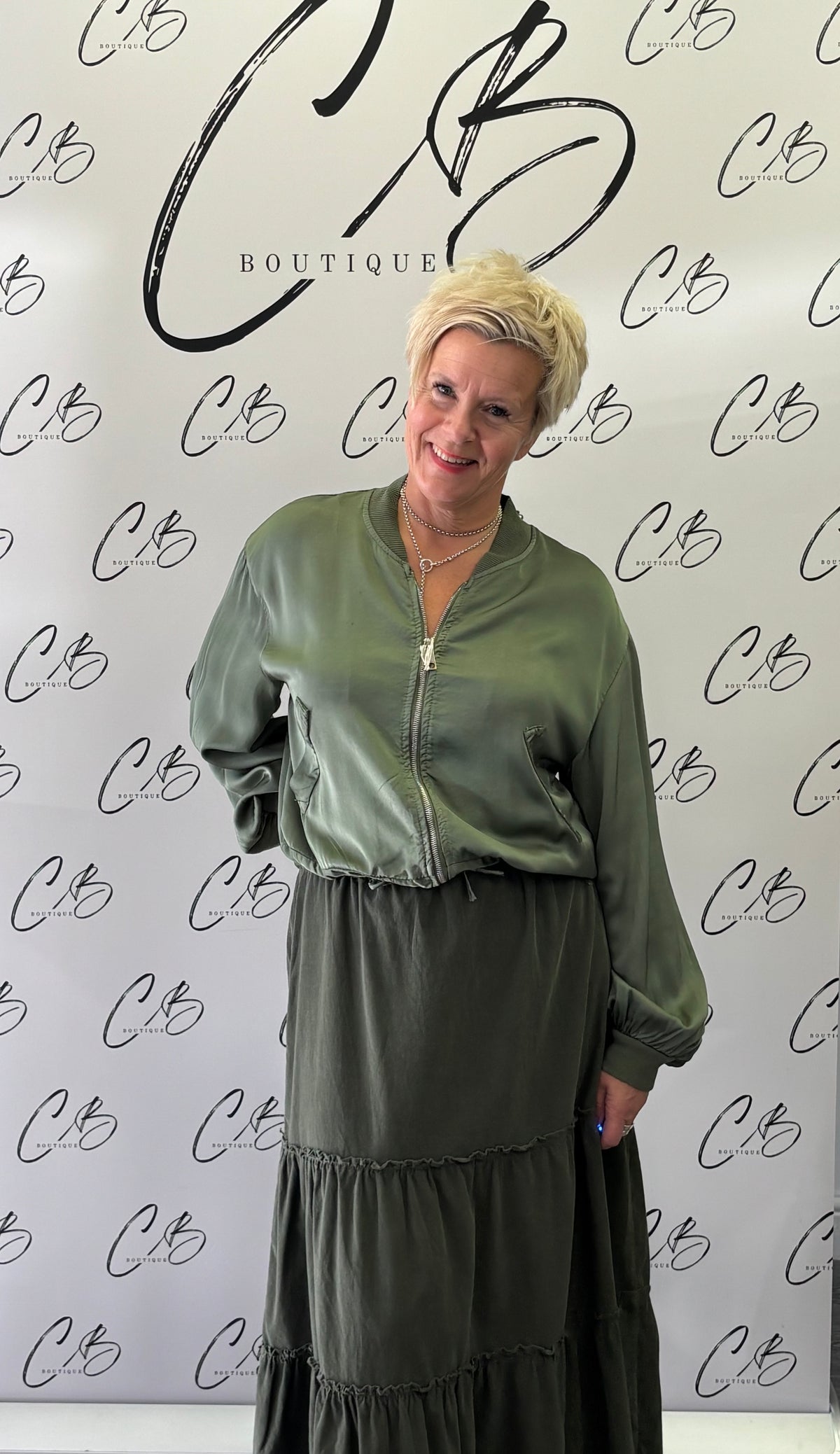 Khaki cord skirt