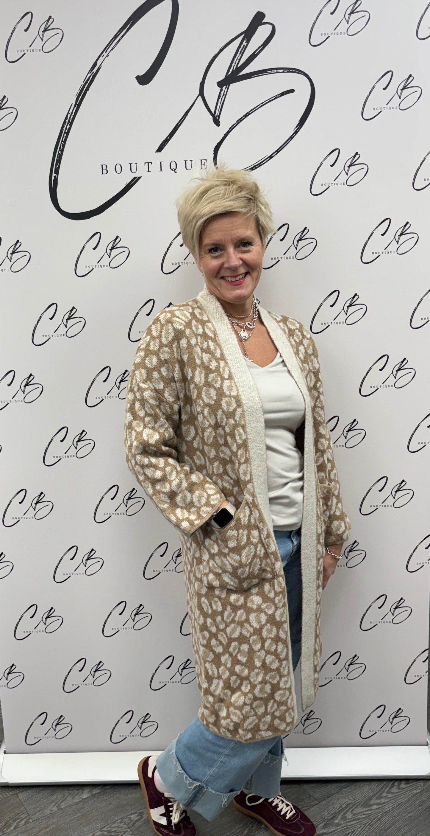 Camel Animal Print cardigan