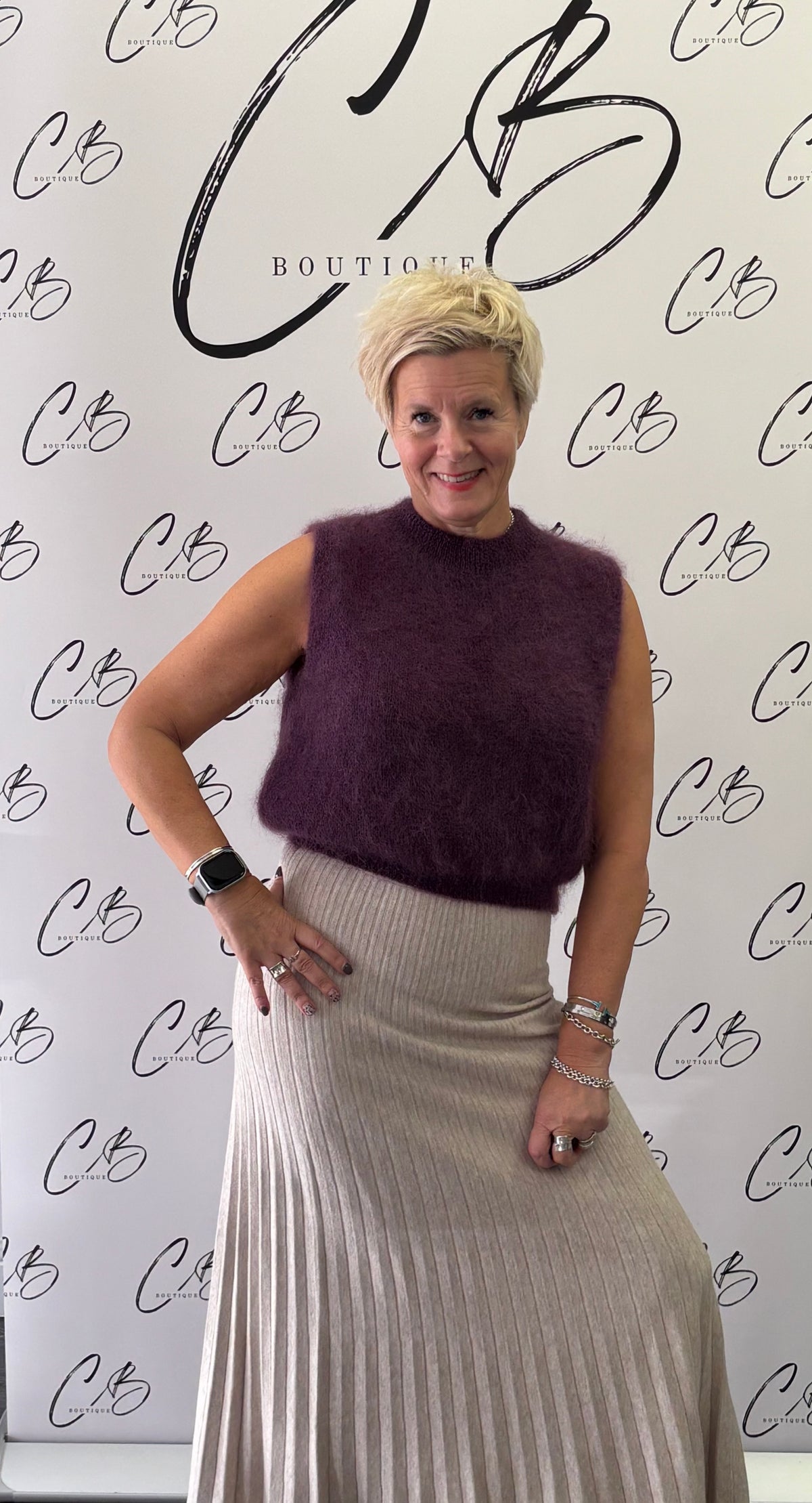 Vicki Champagne Pleated Skirt