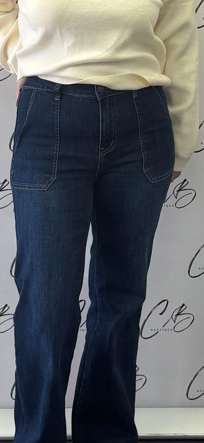 Toxik Wide Leg Dark Denim Jeans