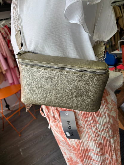 Pale Gold Box Sling Bag