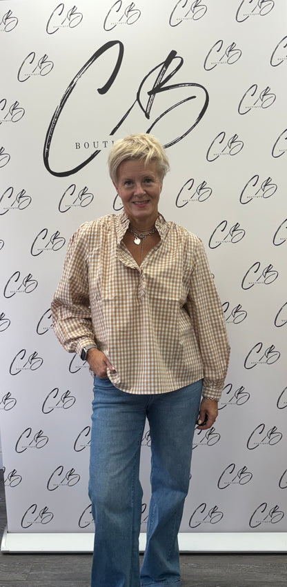 Luella Braemar Stone Gingham Blouse