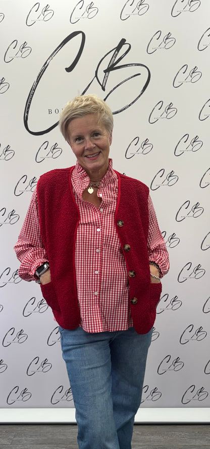 Luella Braemar Red Gingham Blouse